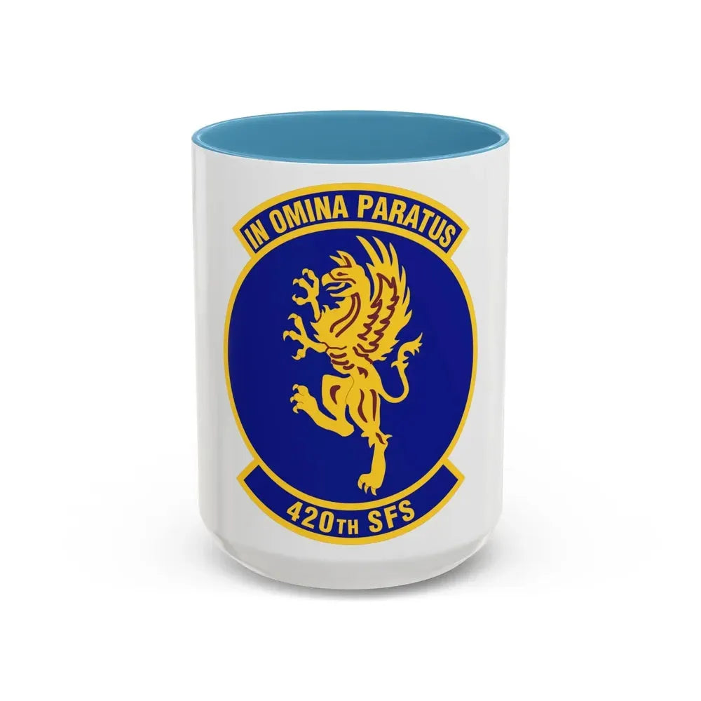 420th Security Forces Squadron (U.S. Air Force) Accent Coffee Mug 15oz Light Blue - Go Mug Yourself