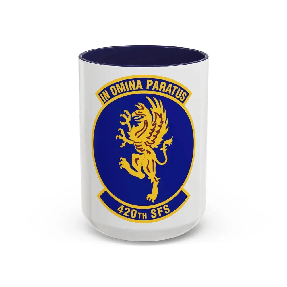 420th Security Forces Squadron (U.S. Air Force) Accent Coffee Mug 15oz Navy - Go Mug Yourself