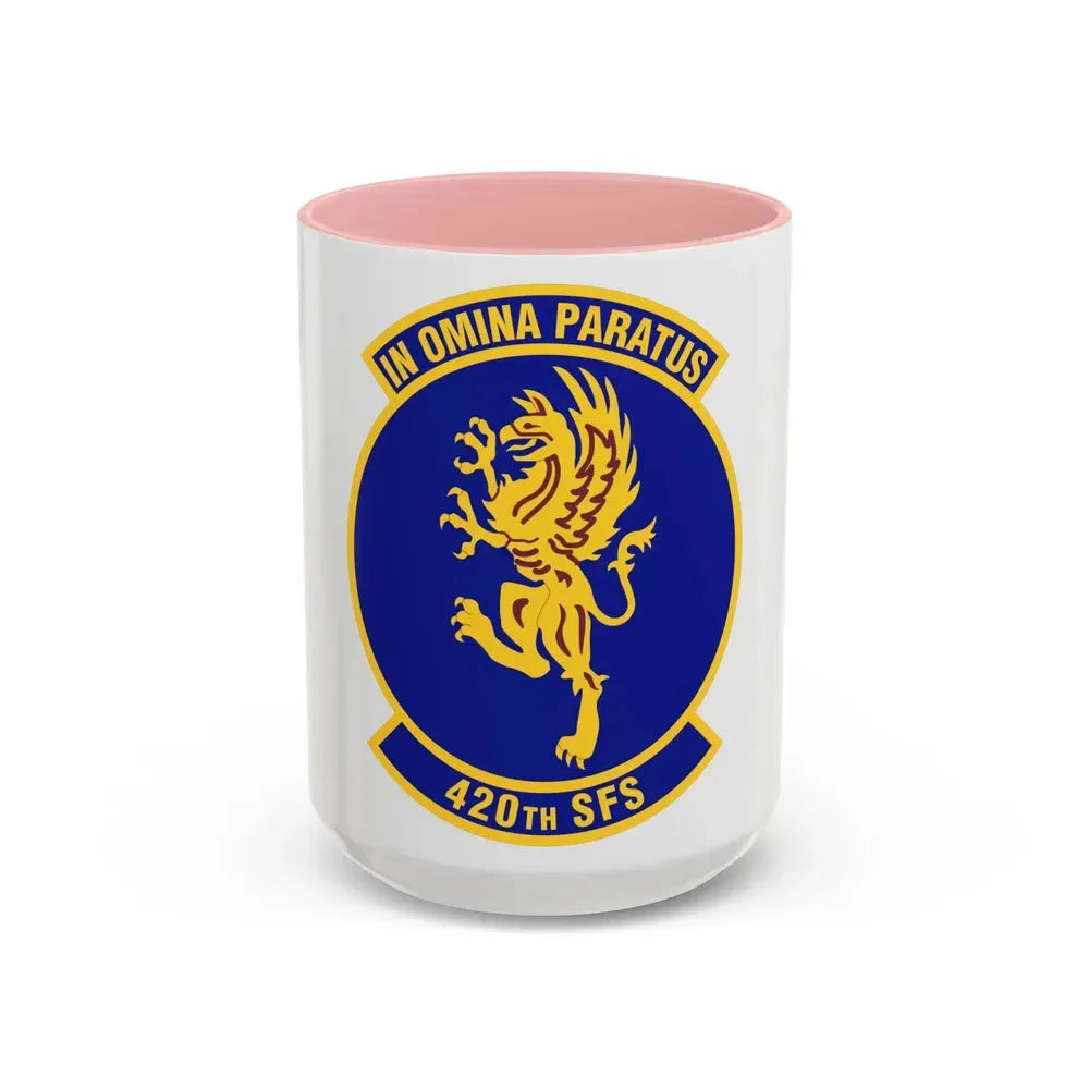 420th Security Forces Squadron (U.S. Air Force) Accent Coffee Mug 15oz Pink - Go Mug Yourself