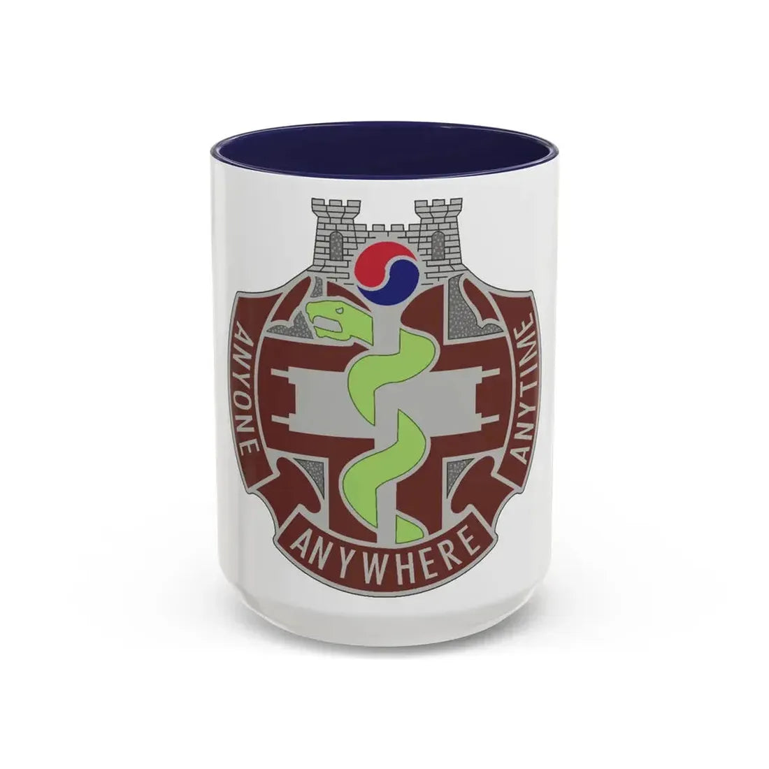 421 Medical Battalion (U.S. Army) Accent Coffee Mug 15oz Navy - Go Mug Yourself