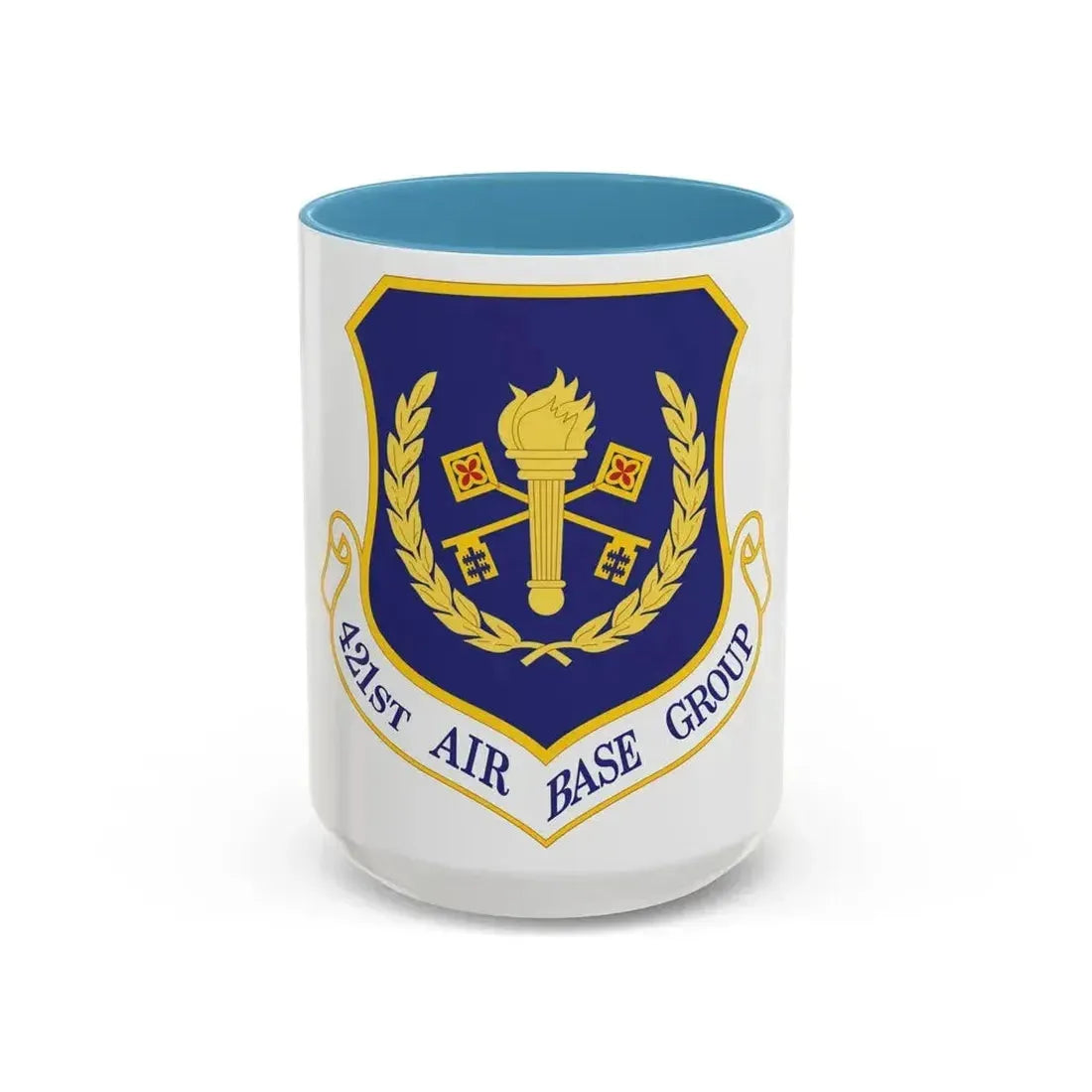 421st Air Base Group (U.S. Air Force) Accent Coffee Mug 15oz Light Blue - Go Mug Yourself
