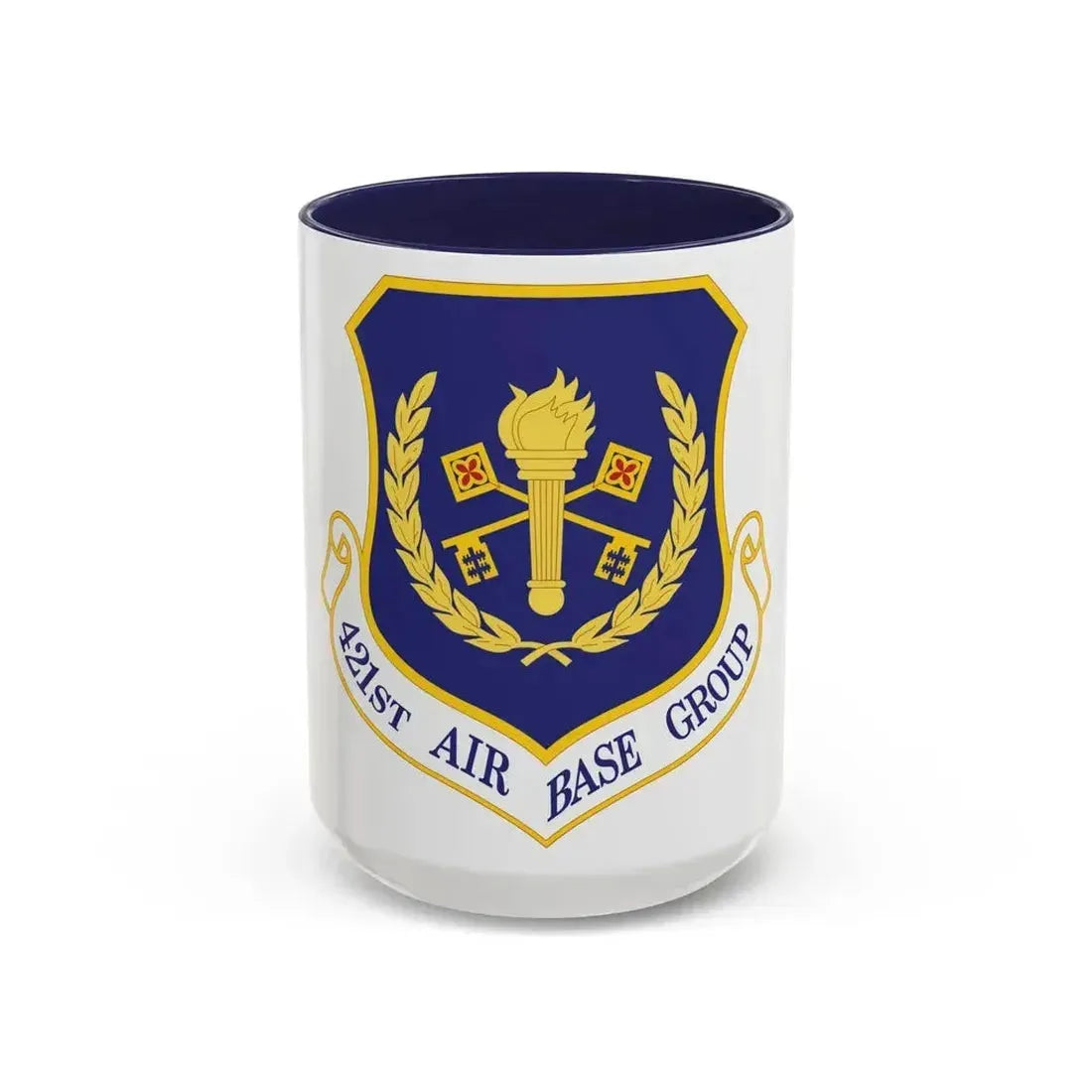 421st Air Base Group (U.S. Air Force) Accent Coffee Mug 15oz Navy - Go Mug Yourself