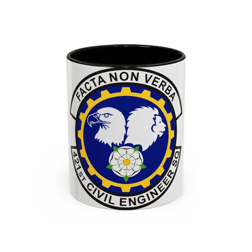 421st Civil Engineer Squadron (U.S. Air Force) Accent Coffee Mug 11oz Black - Go Mug Yourself