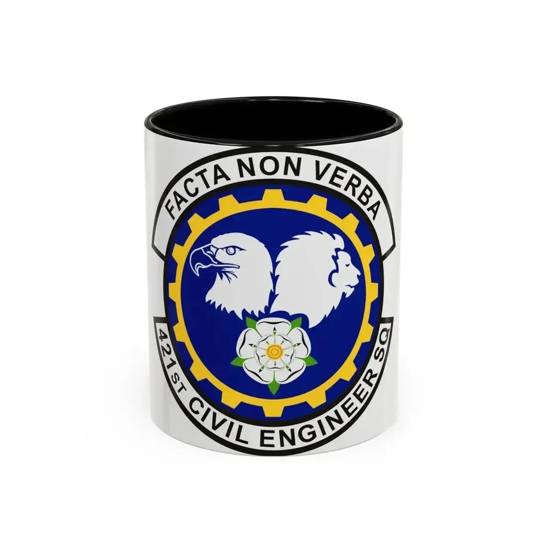 421st Civil Engineer Squadron (U.S. Air Force) Accent Coffee Mug 11oz Black - Go Mug Yourself