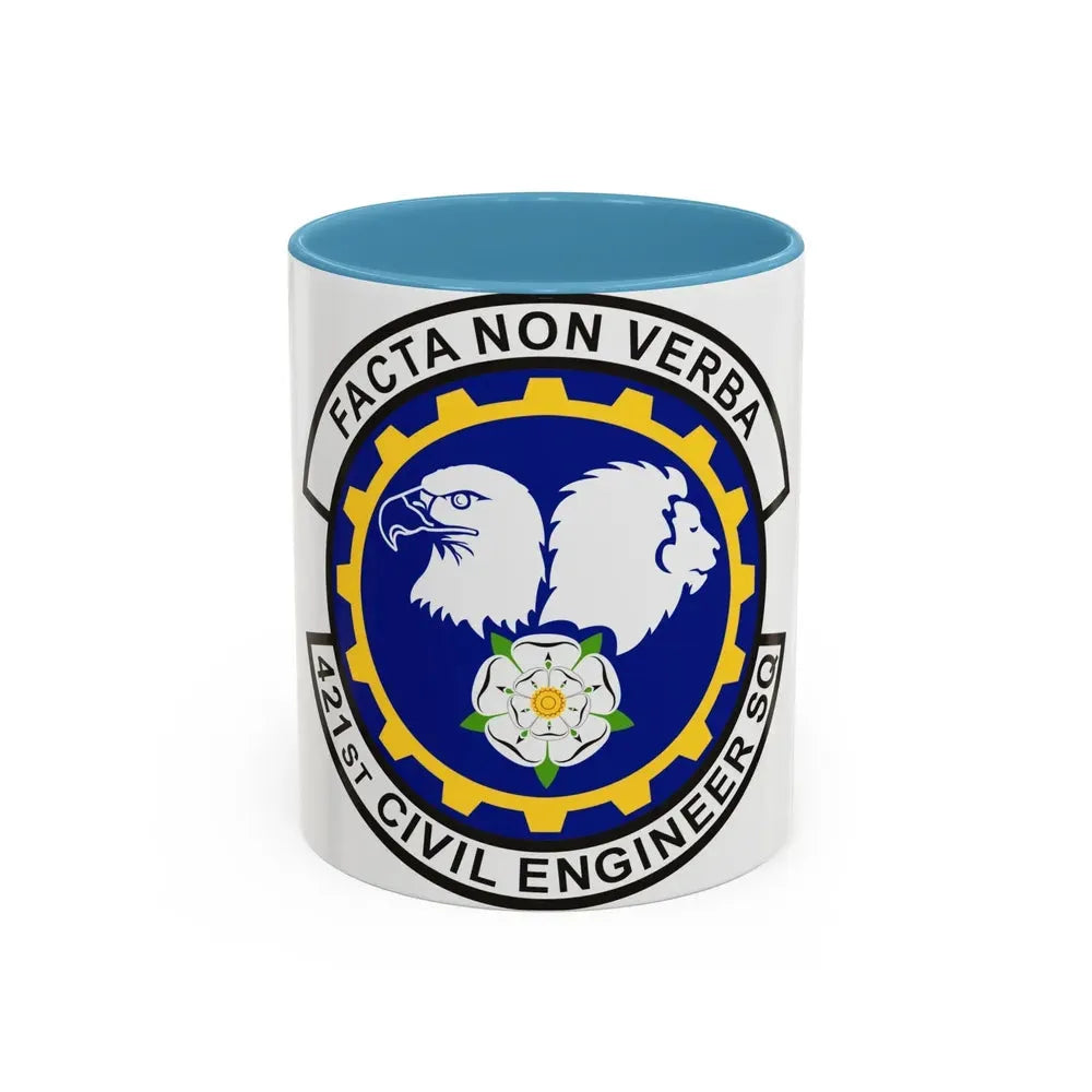 421st Civil Engineer Squadron (U.S. Air Force) Accent Coffee Mug 11oz Light Blue - Go Mug Yourself