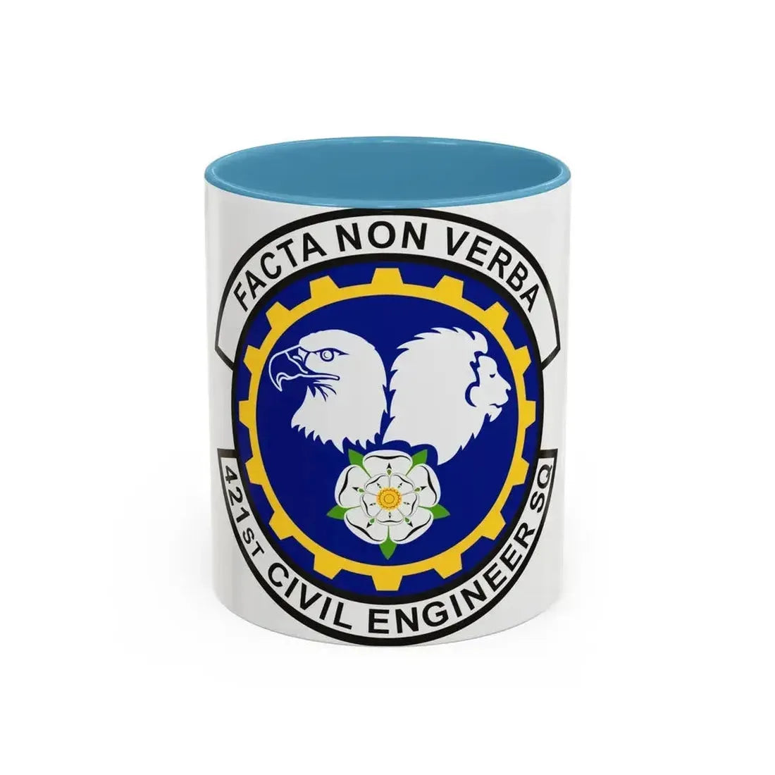 421st Civil Engineer Squadron (U.S. Air Force) Accent Coffee Mug 11oz Light Blue - Go Mug Yourself