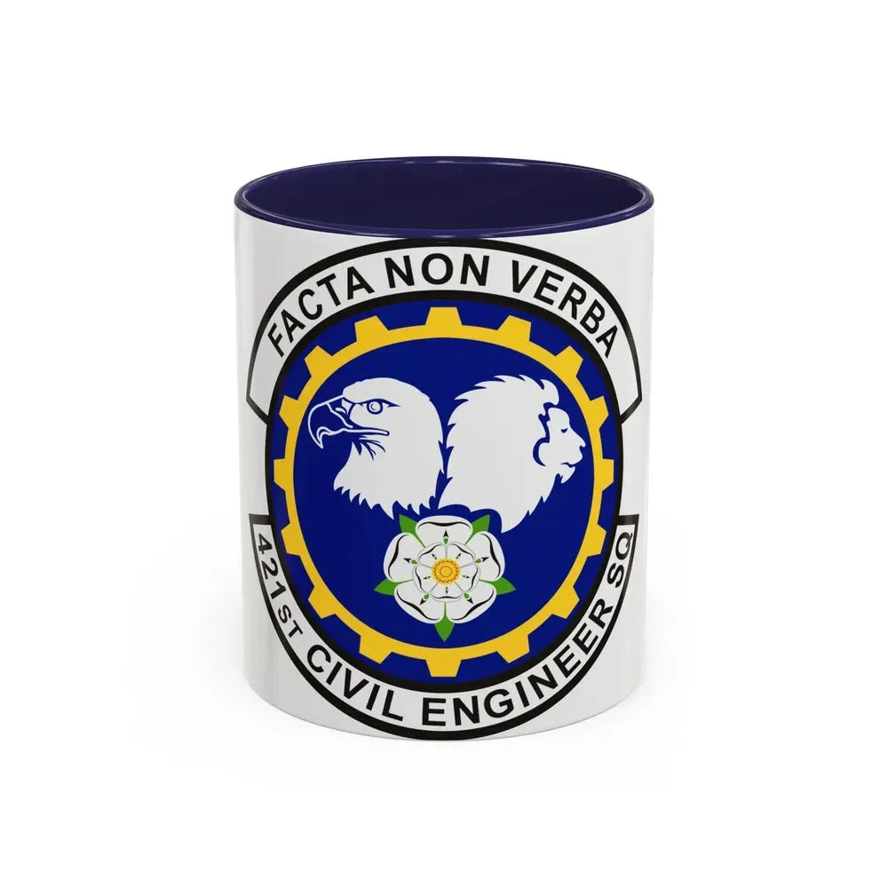 421st Civil Engineer Squadron (U.S. Air Force) Accent Coffee Mug 11oz Navy - Go Mug Yourself