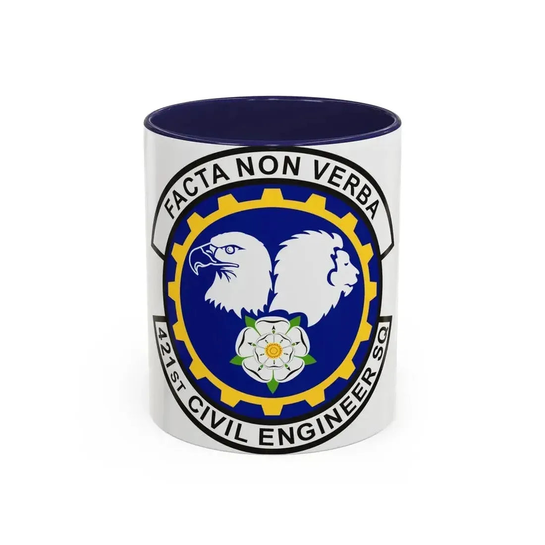 421st Civil Engineer Squadron (U.S. Air Force) Accent Coffee Mug 11oz Navy - Go Mug Yourself