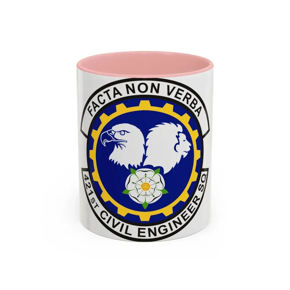 421st Civil Engineer Squadron (U.S. Air Force) Accent Coffee Mug 11oz Pink - Go Mug Yourself