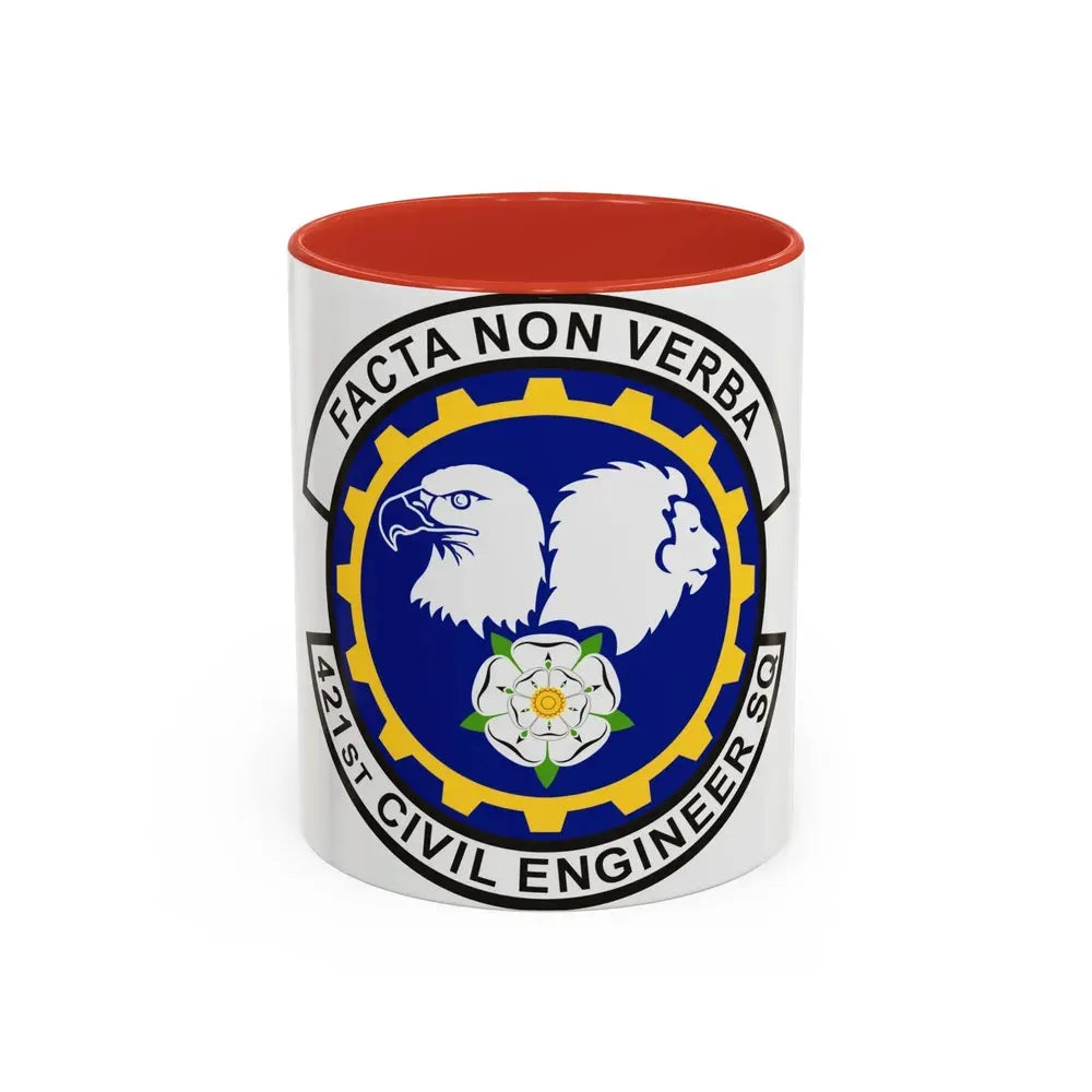 421st Civil Engineer Squadron (U.S. Air Force) Accent Coffee Mug 11oz Red - Go Mug Yourself