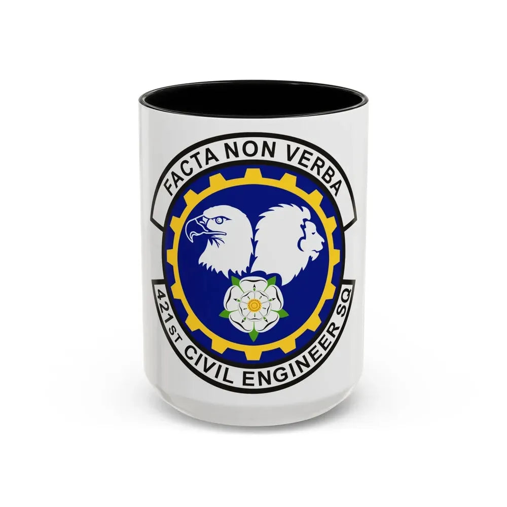 421st Civil Engineer Squadron (U.S. Air Force) Accent Coffee Mug 15oz Black - Go Mug Yourself