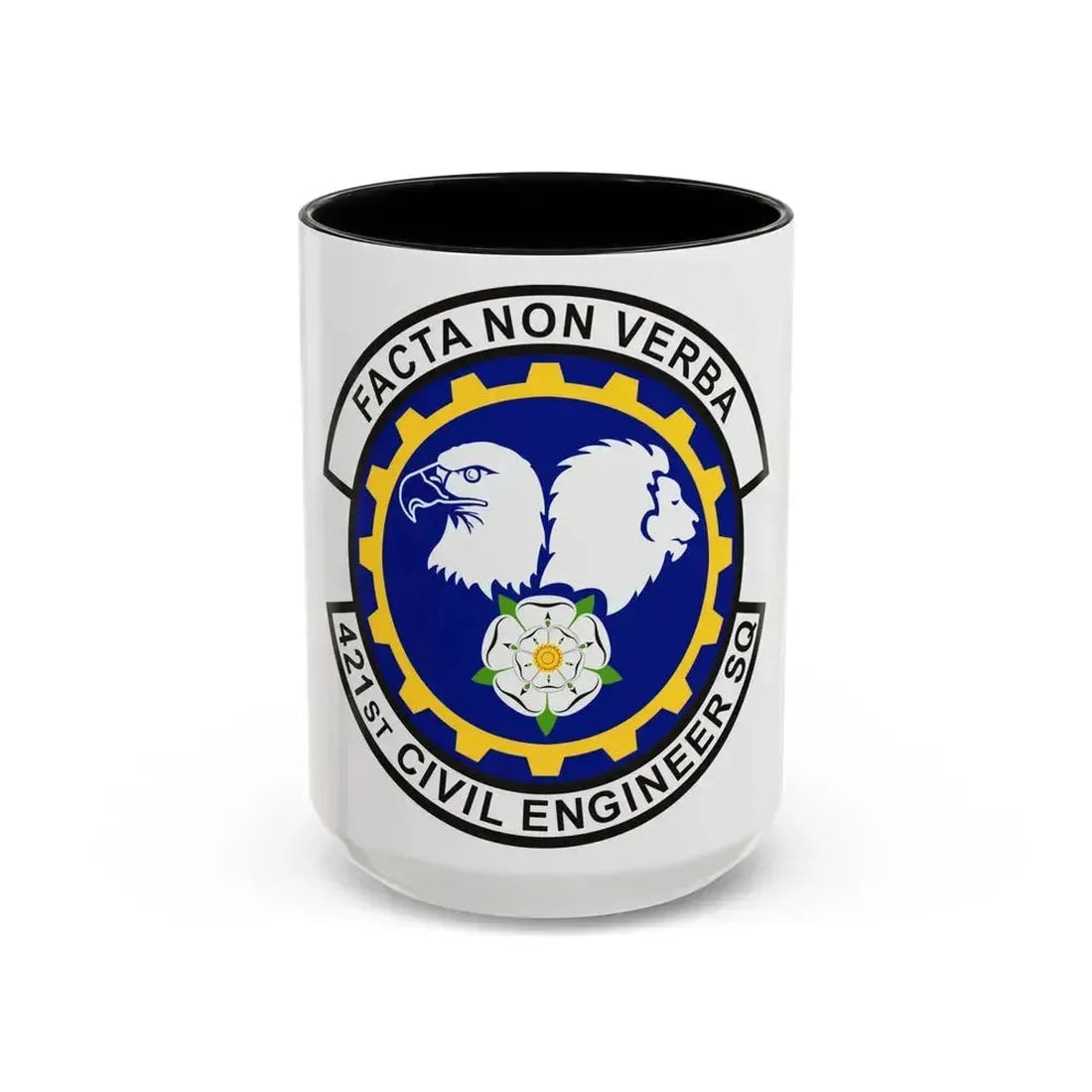 421st Civil Engineer Squadron (U.S. Air Force) Accent Coffee Mug 15oz Black - Go Mug Yourself
