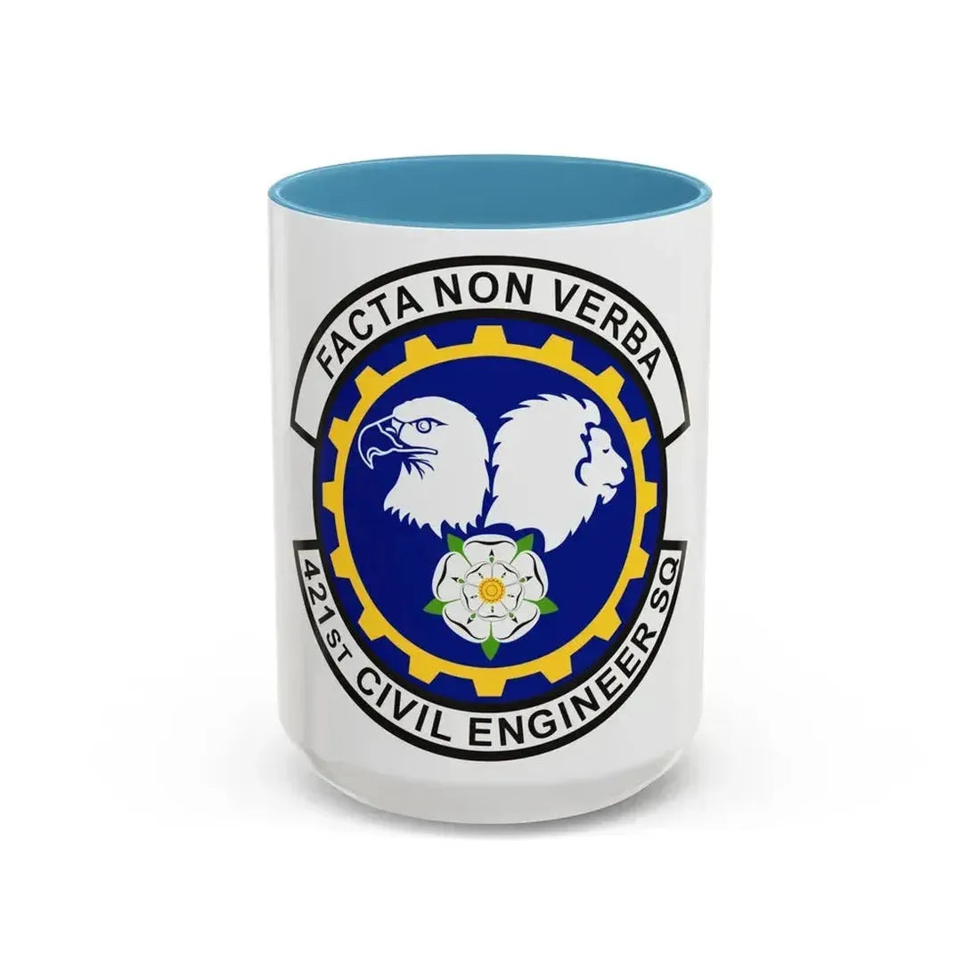 421st Civil Engineer Squadron (U.S. Air Force) Accent Coffee Mug 15oz Light Blue - Go Mug Yourself