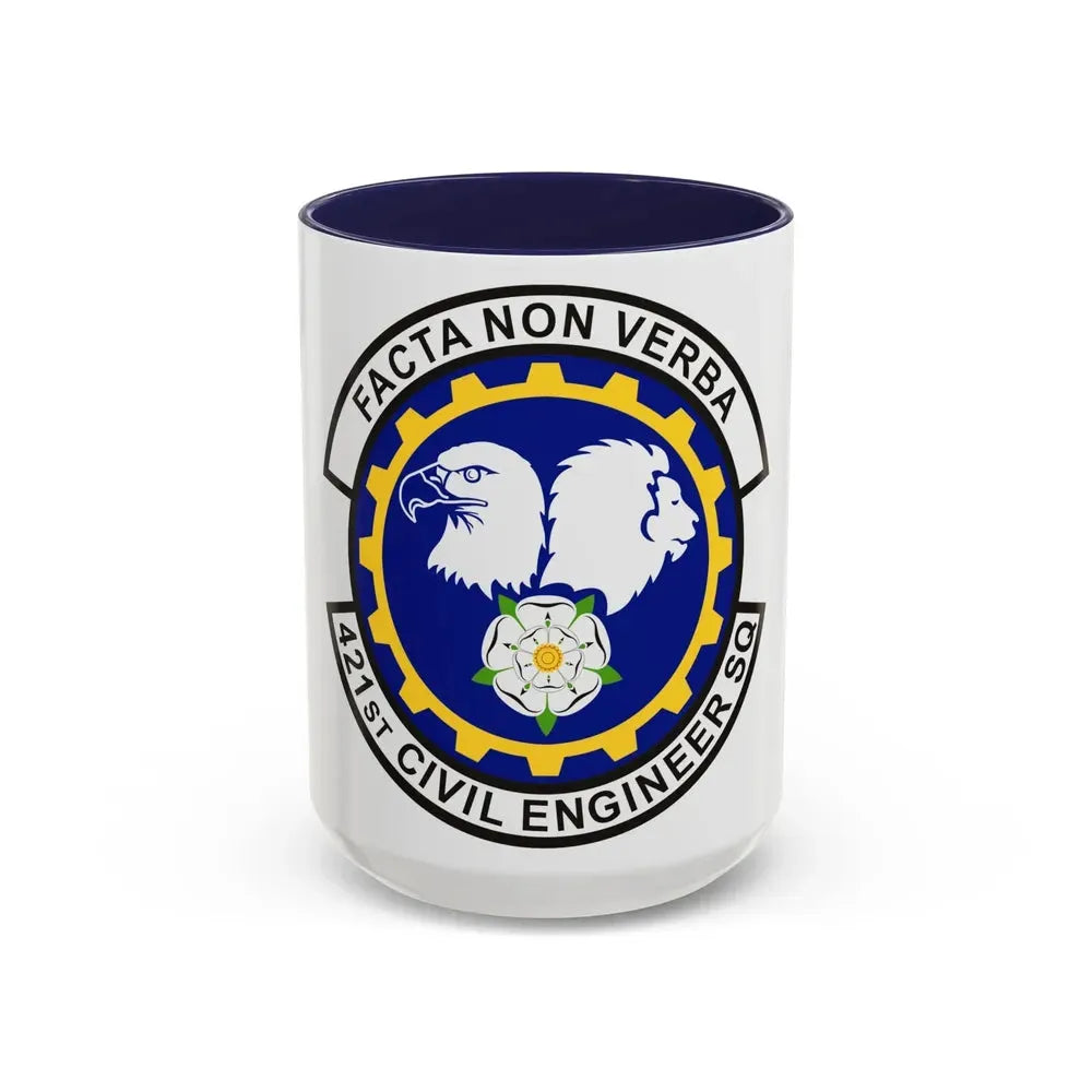 421st Civil Engineer Squadron (U.S. Air Force) Accent Coffee Mug 15oz Navy - Go Mug Yourself