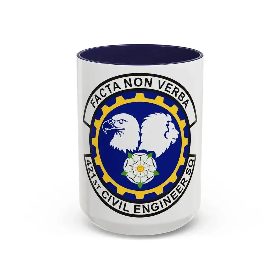 421st Civil Engineer Squadron (U.S. Air Force) Accent Coffee Mug 15oz Navy - Go Mug Yourself