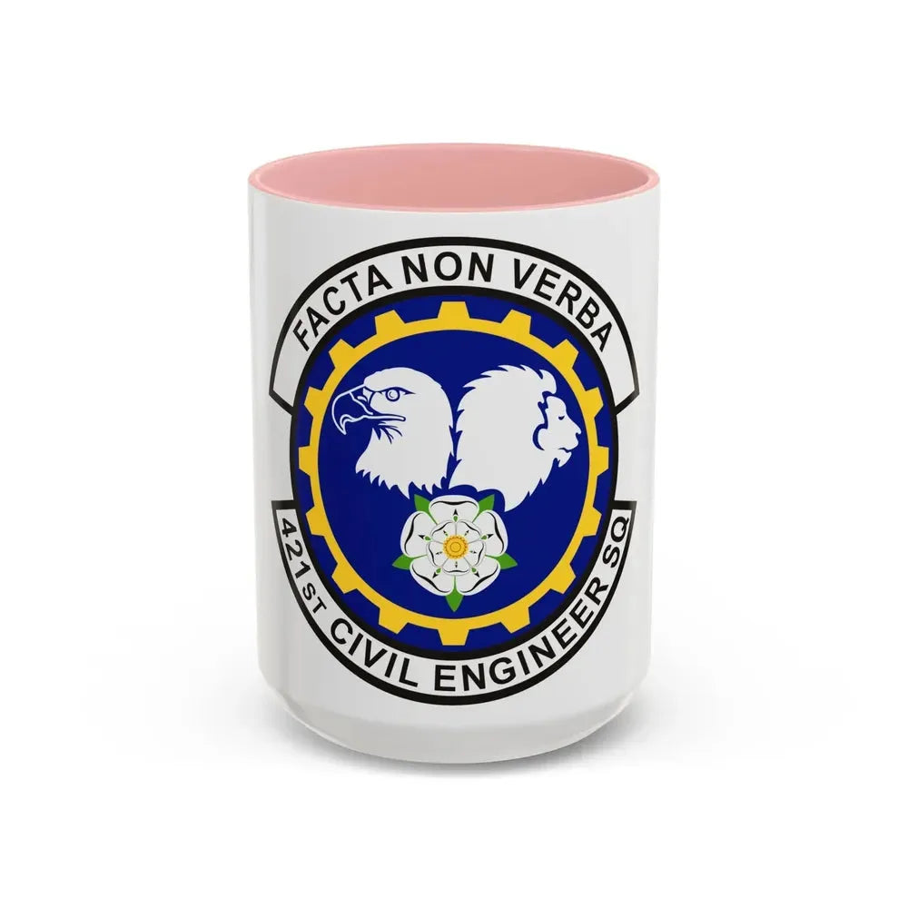 421st Civil Engineer Squadron (U.S. Air Force) Accent Coffee Mug 15oz Pink - Go Mug Yourself