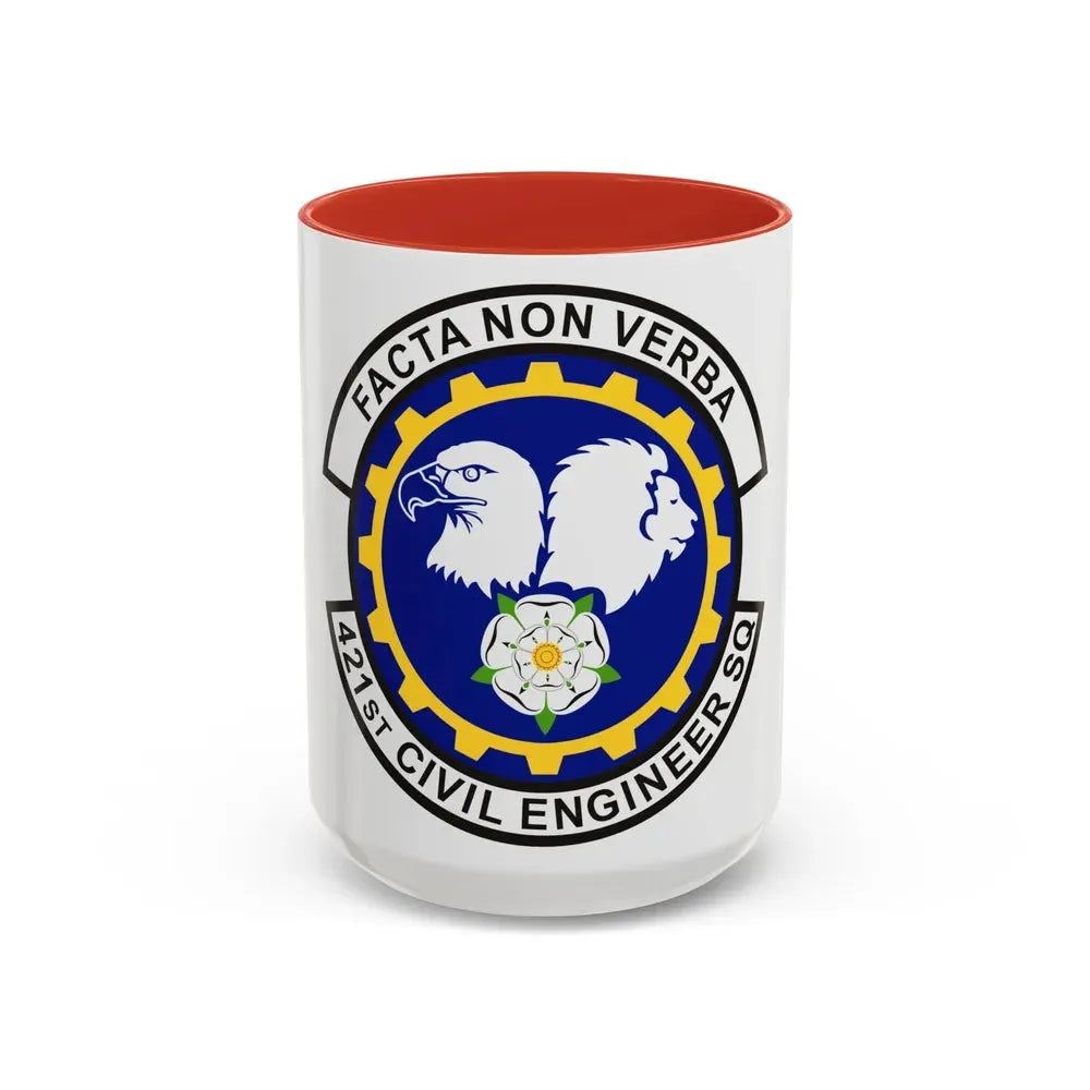 421st Civil Engineer Squadron (U.S. Air Force) Accent Coffee Mug 15oz Red - Go Mug Yourself