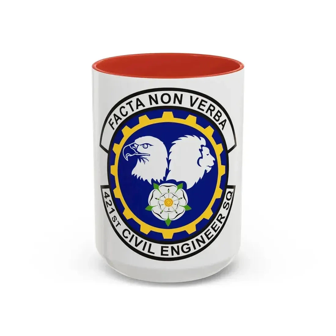 421st Civil Engineer Squadron (U.S. Air Force) Accent Coffee Mug 15oz Red - Go Mug Yourself