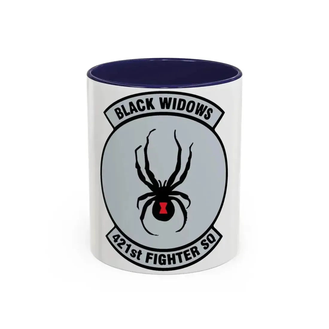 421st Fighter Squadron Black Widows (U.S. Air Force) Accent Coffee Mug 11oz Navy - Go Mug Yourself
