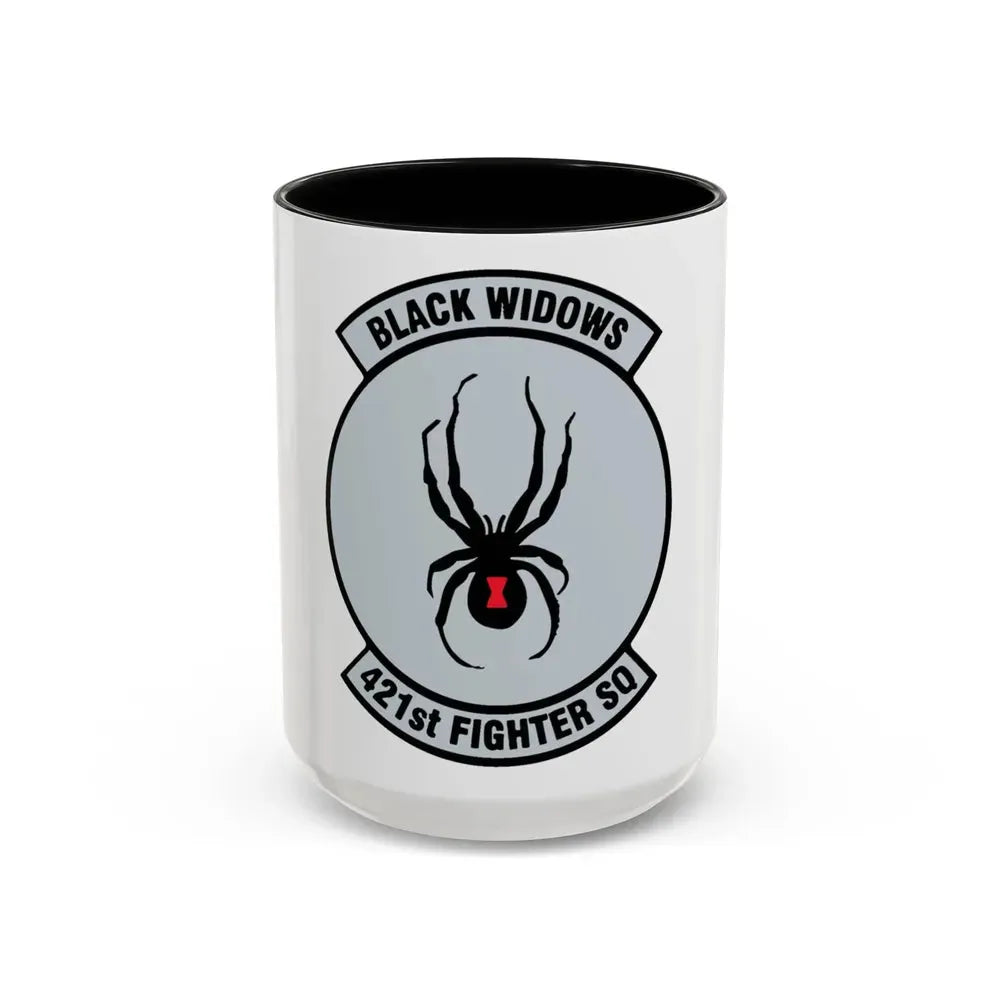 421st Fighter Squadron Black Widows (U.S. Air Force) Accent Coffee Mug 15oz Black - Go Mug Yourself