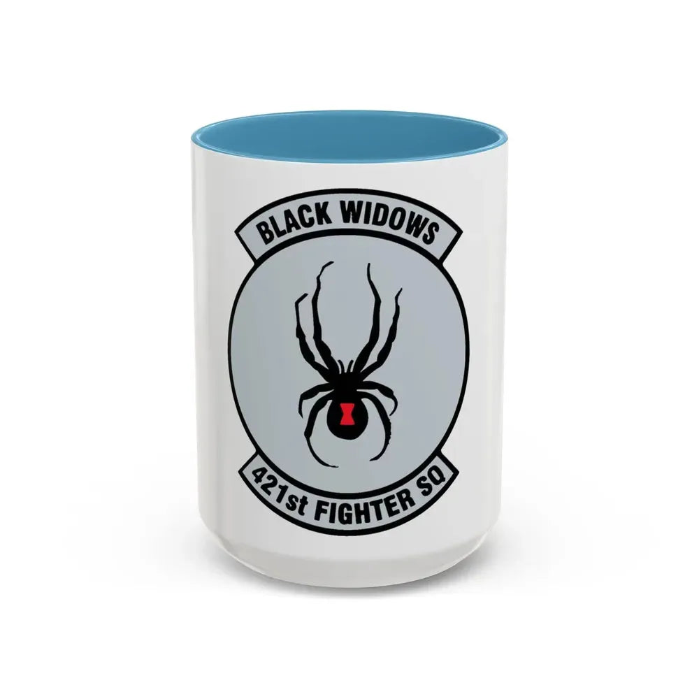 421st Fighter Squadron Black Widows (U.S. Air Force) Accent Coffee Mug 15oz Light Blue - Go Mug Yourself