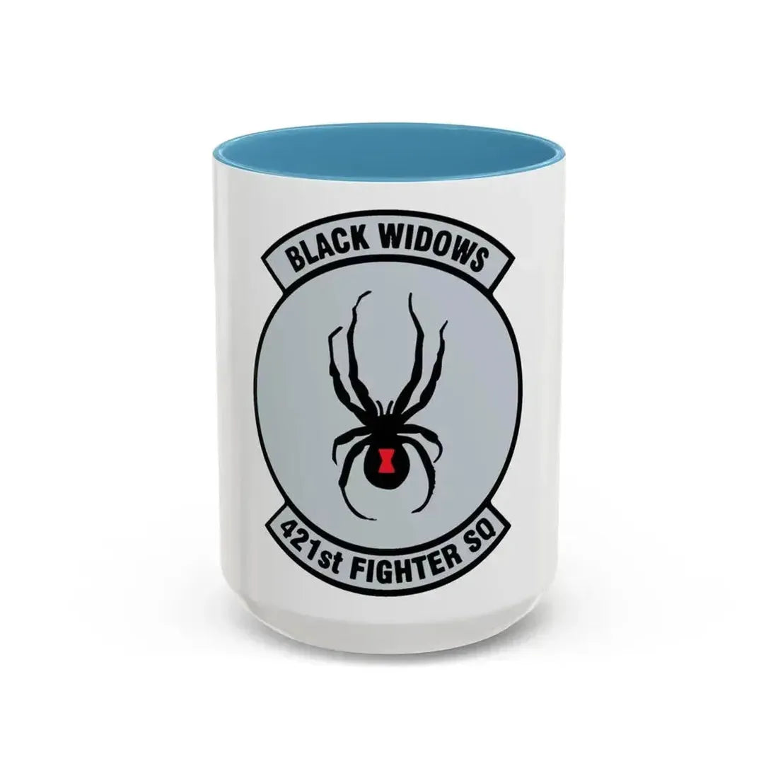 421st Fighter Squadron Black Widows (U.S. Air Force) Accent Coffee Mug 15oz Light Blue - Go Mug Yourself