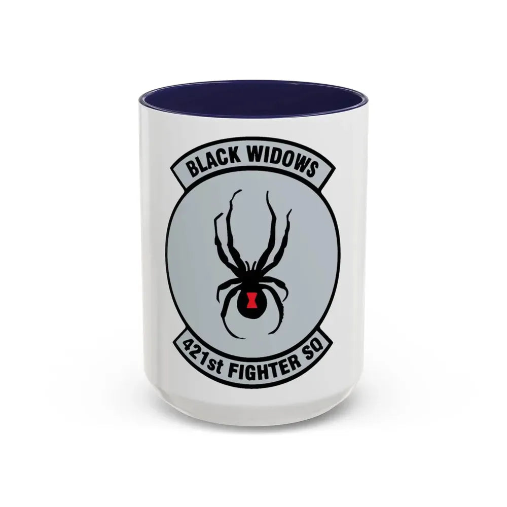 421st Fighter Squadron Black Widows (U.S. Air Force) Accent Coffee Mug 15oz Navy - Go Mug Yourself