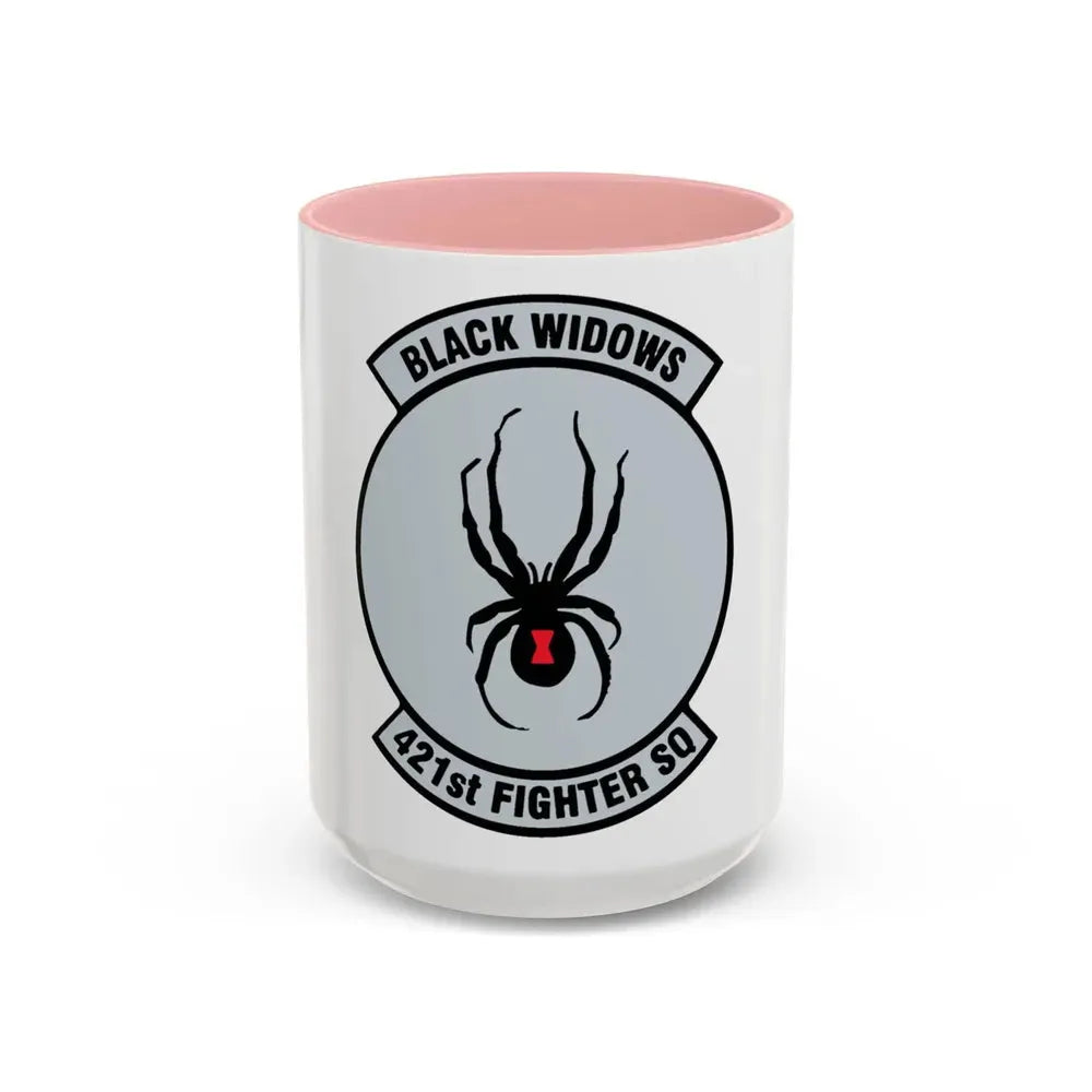 421st Fighter Squadron Black Widows (U.S. Air Force) Accent Coffee Mug 15oz Pink - Go Mug Yourself