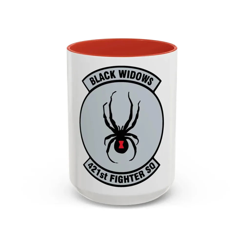 421st Fighter Squadron Black Widows (U.S. Air Force) Accent Coffee Mug 15oz Red - Go Mug Yourself