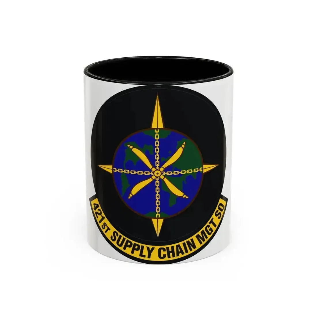 421st Supply Chain Management Squadron (U.S. Air Force) Accent Coffee Mug 11oz Black - Go Mug Yourself