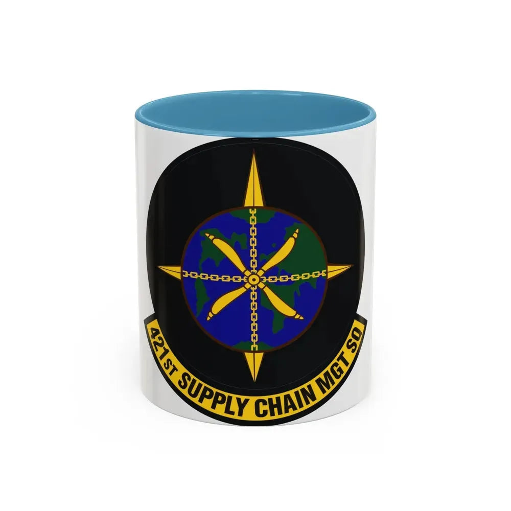 421st Supply Chain Management Squadron (U.S. Air Force) Accent Coffee Mug 11oz Light Blue - Go Mug Yourself
