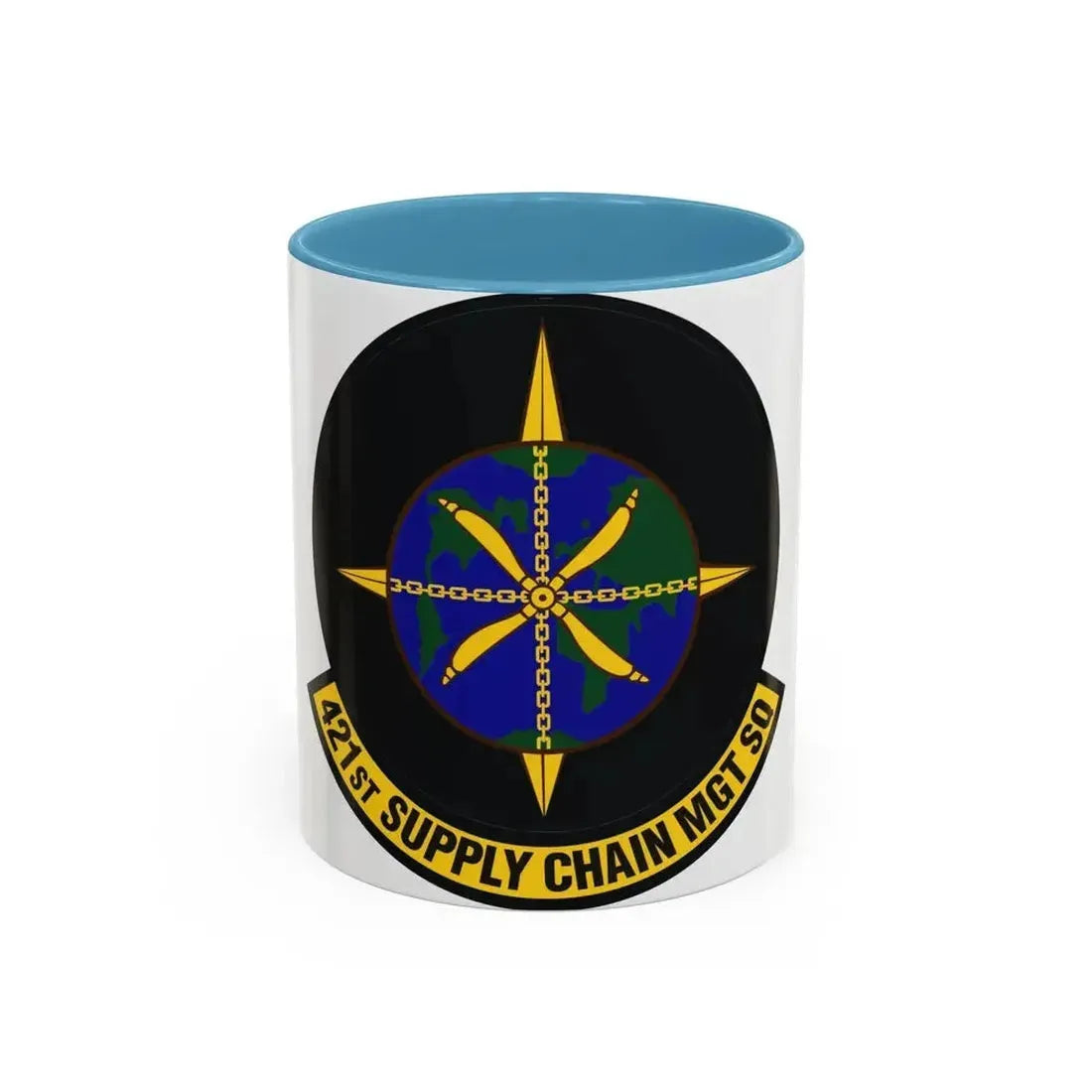 421st Supply Chain Management Squadron (U.S. Air Force) Accent Coffee Mug 11oz Light Blue - Go Mug Yourself
