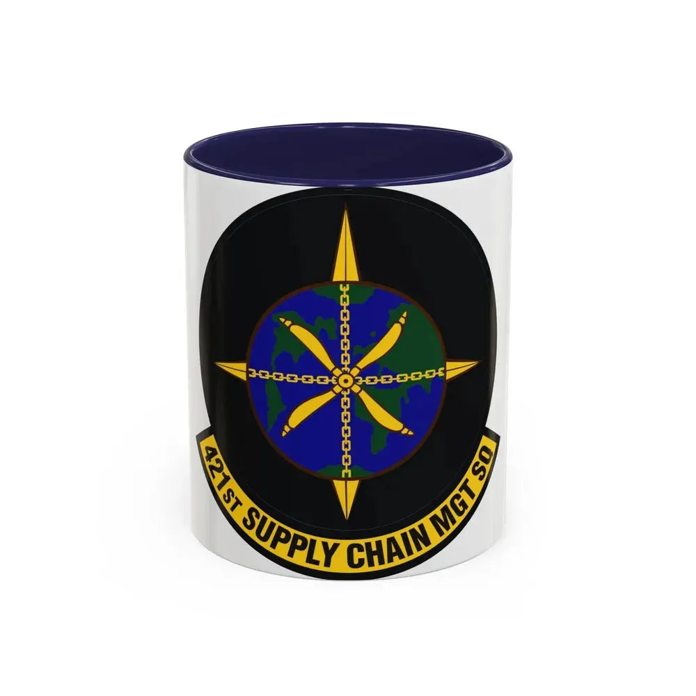 421st Supply Chain Management Squadron (U.S. Air Force) Accent Coffee Mug 11oz Navy - Go Mug Yourself