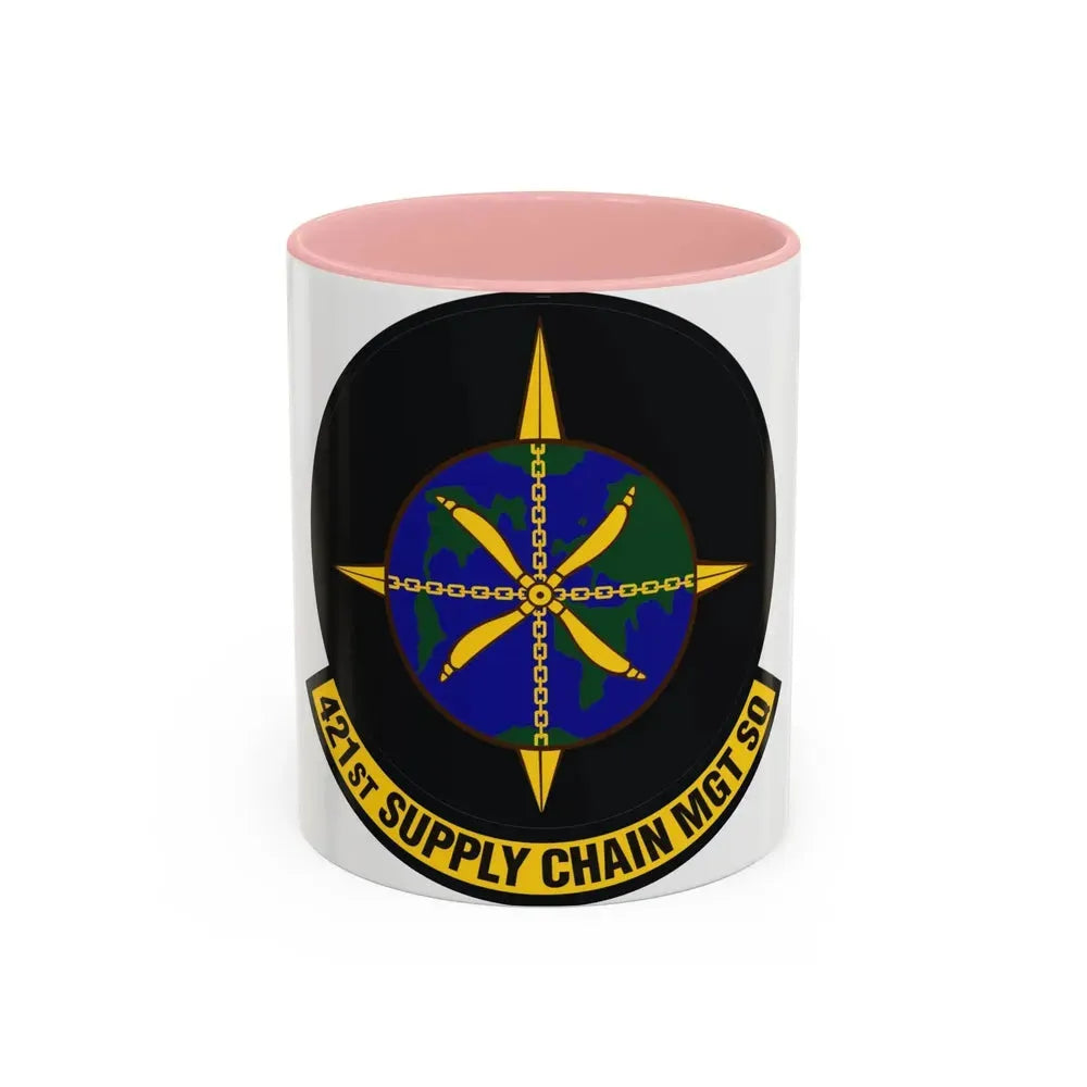 421st Supply Chain Management Squadron (U.S. Air Force) Accent Coffee Mug 11oz Pink - Go Mug Yourself