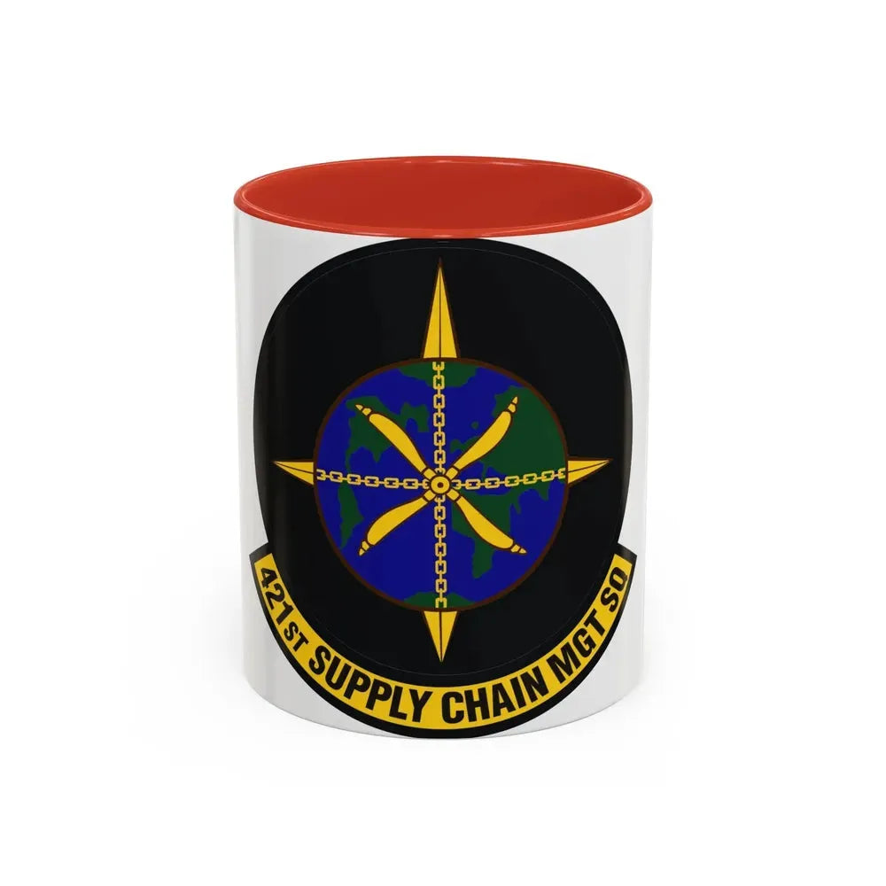 421st Supply Chain Management Squadron (U.S. Air Force) Accent Coffee Mug 11oz Red - Go Mug Yourself