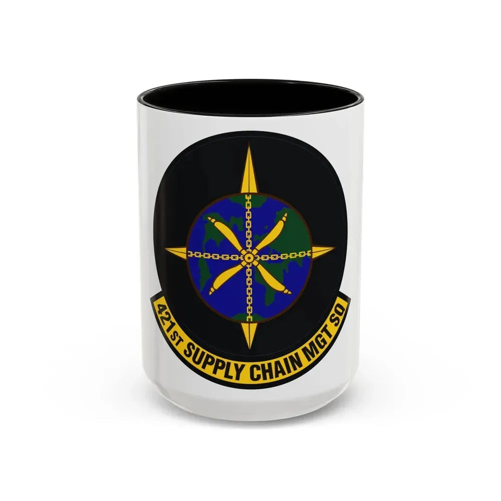 421st Supply Chain Management Squadron (U.S. Air Force) Accent Coffee Mug 15oz Black - Go Mug Yourself