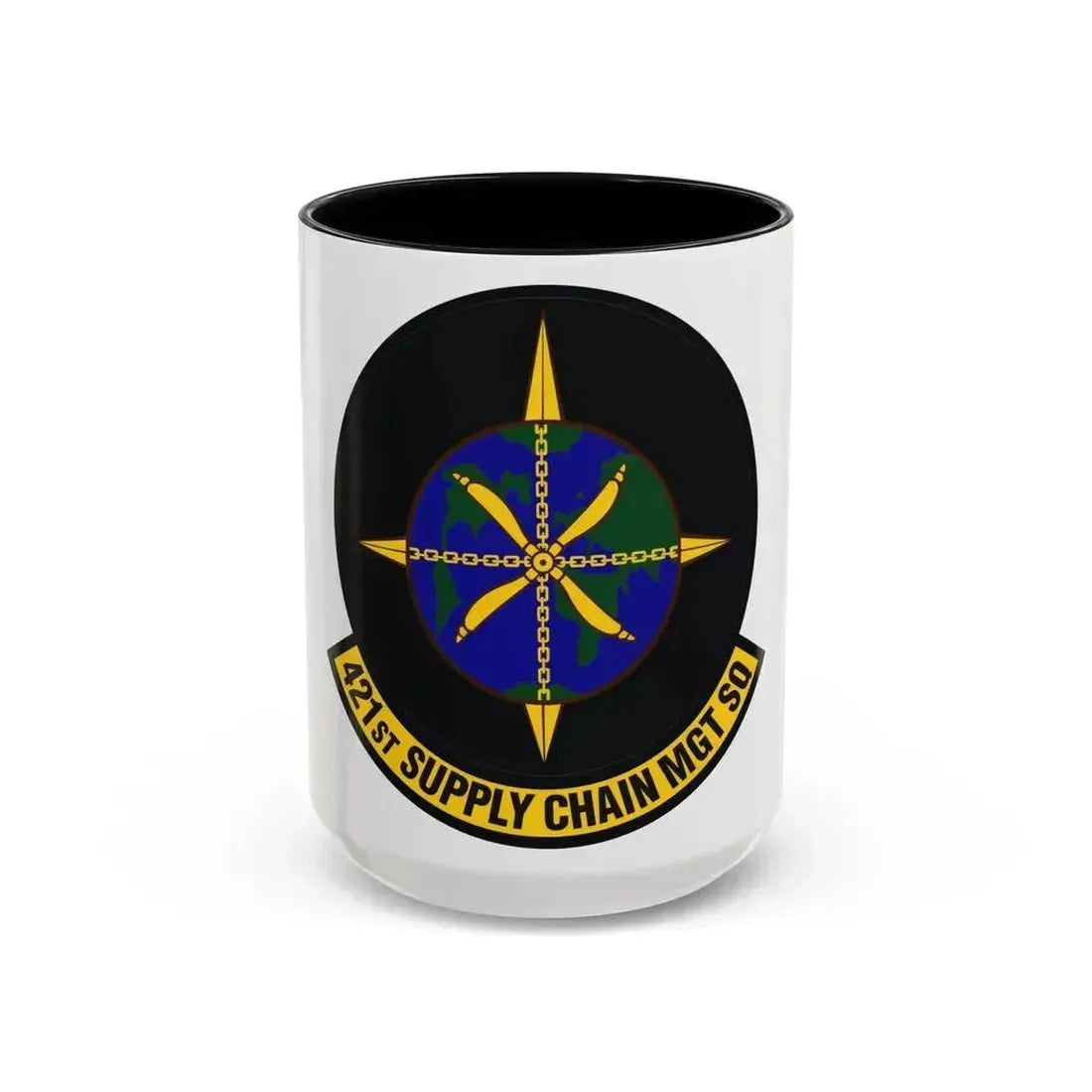 421st Supply Chain Management Squadron (U.S. Air Force) Accent Coffee Mug 15oz Black - Go Mug Yourself