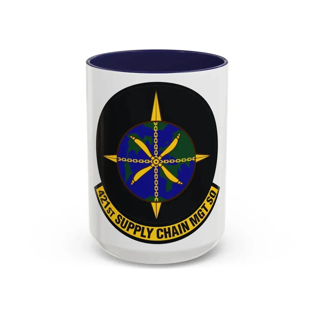 421st Supply Chain Management Squadron (U.S. Air Force) Accent Coffee Mug 15oz Navy - Go Mug Yourself
