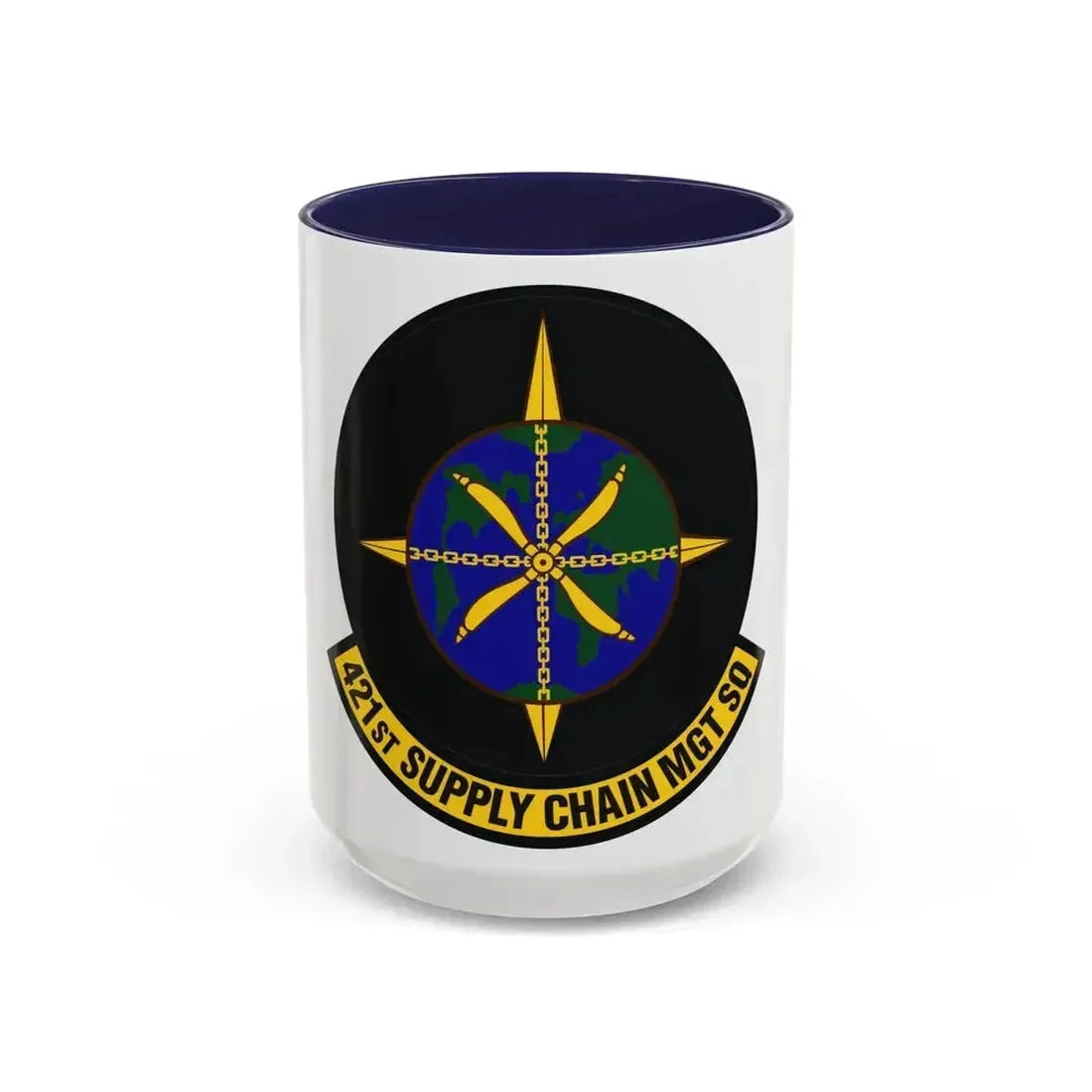 421st Supply Chain Management Squadron (U.S. Air Force) Accent Coffee Mug 15oz Navy - Go Mug Yourself
