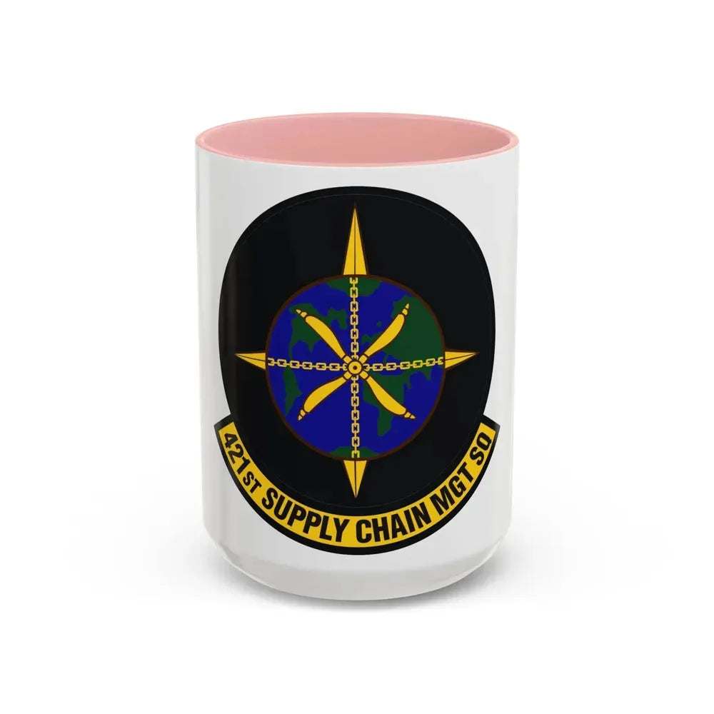 421st Supply Chain Management Squadron (U.S. Air Force) Accent Coffee Mug 15oz Pink - Go Mug Yourself