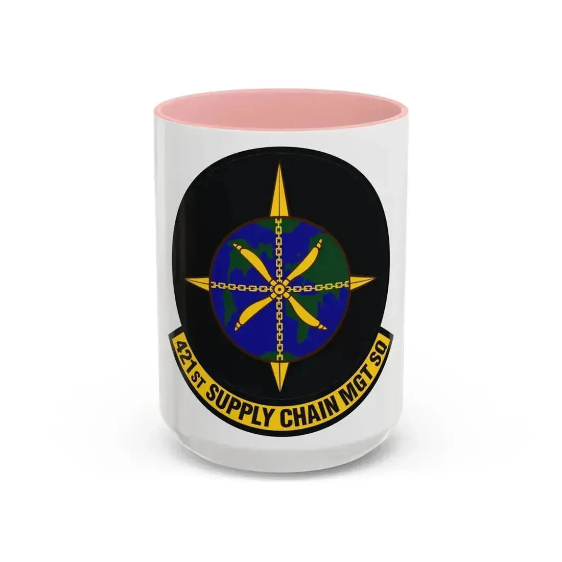 421st Supply Chain Management Squadron (U.S. Air Force) Accent Coffee Mug 15oz Pink - Go Mug Yourself