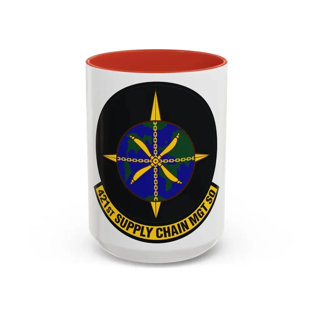 421st Supply Chain Management Squadron (U.S. Air Force) Accent Coffee Mug 15oz Red - Go Mug Yourself