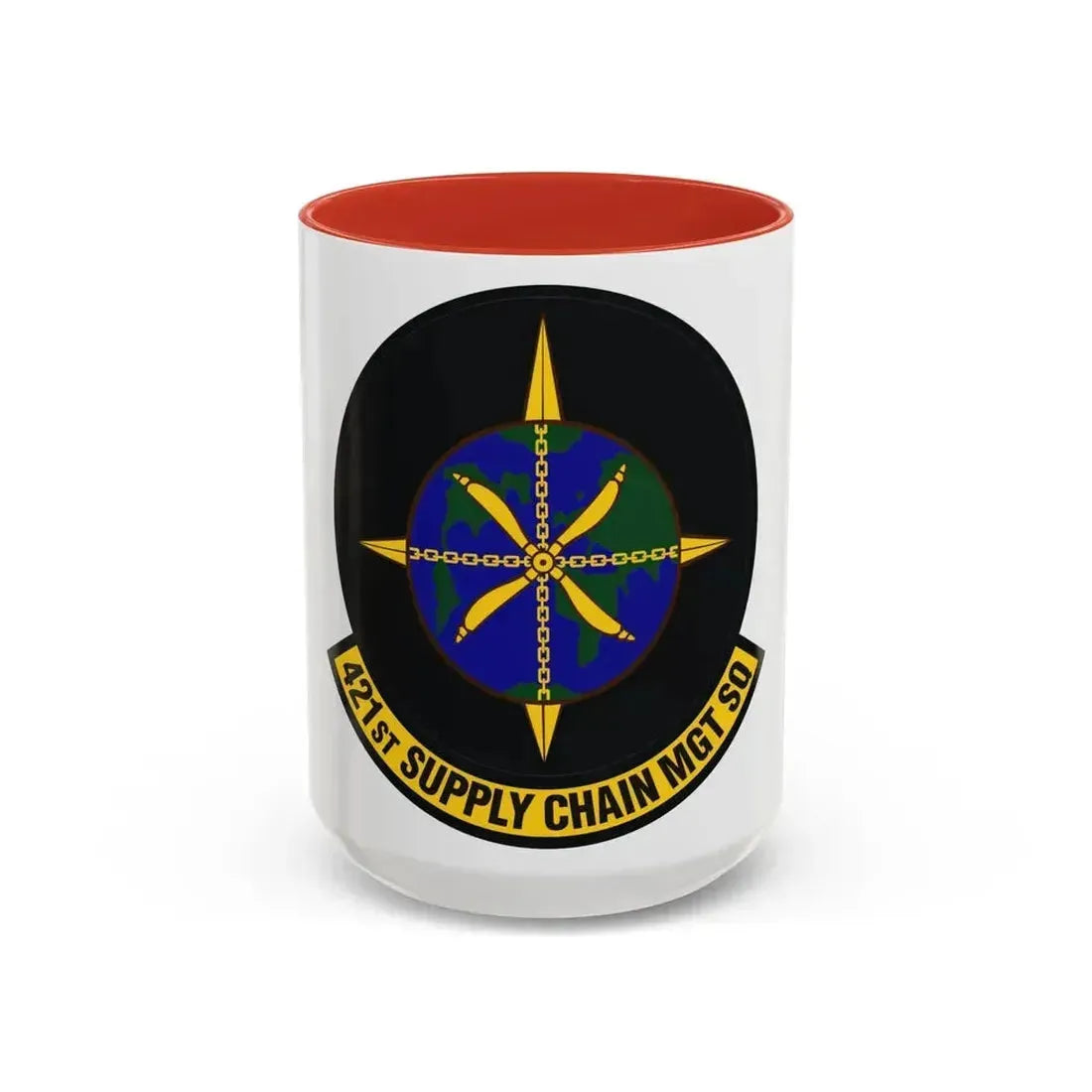 421st Supply Chain Management Squadron (U.S. Air Force) Accent Coffee Mug 15oz Red - Go Mug Yourself