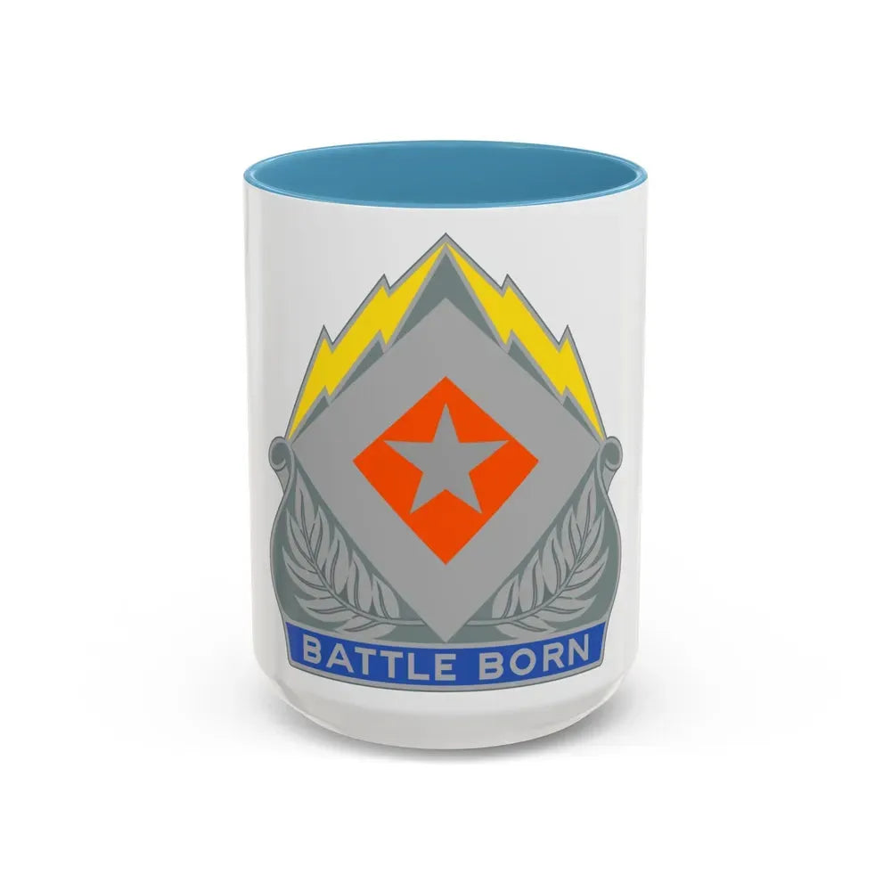 422 Signal Battalion (U.S. Army) Accent Coffee Mug 15oz Light Blue - Go Mug Yourself