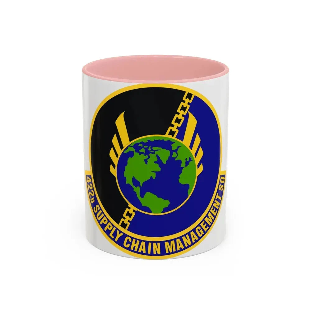 422d Supply Chain Management Squadron (U.S. Air Force) Accent Coffee Mug 11oz Pink - Go Mug Yourself