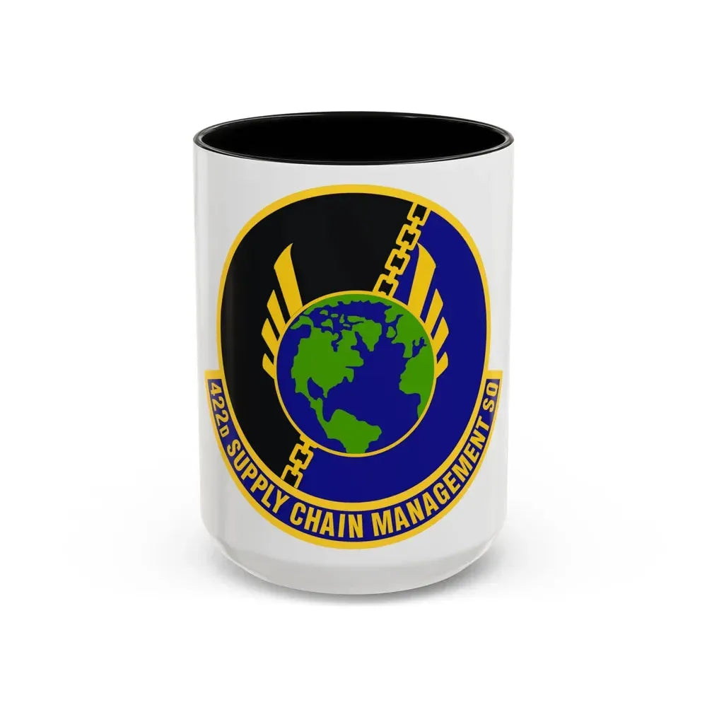 422d Supply Chain Management Squadron (U.S. Air Force) Accent Coffee Mug 15oz Black - Go Mug Yourself