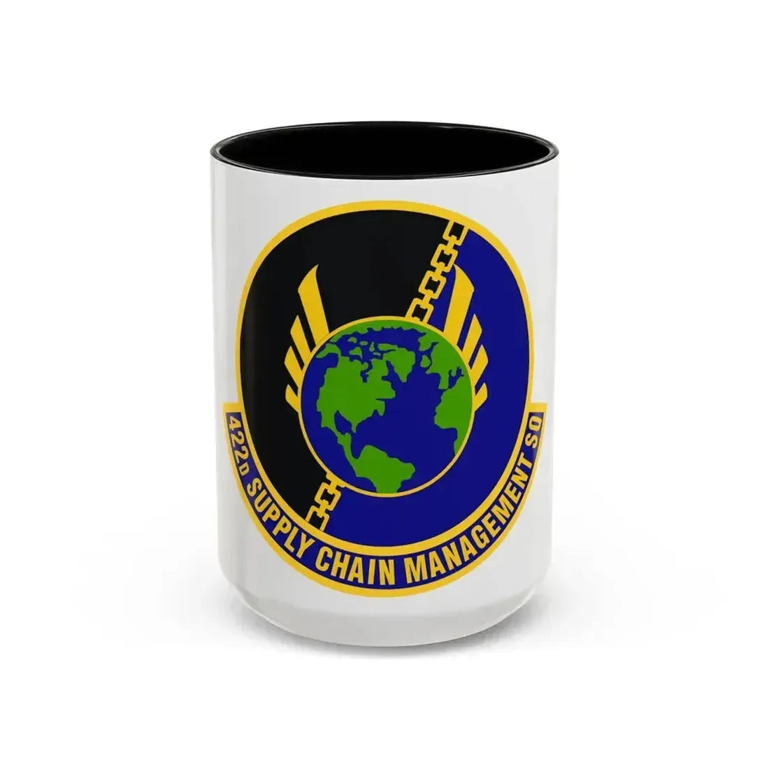 422d Supply Chain Management Squadron (U.S. Air Force) Accent Coffee Mug 15oz Black - Go Mug Yourself