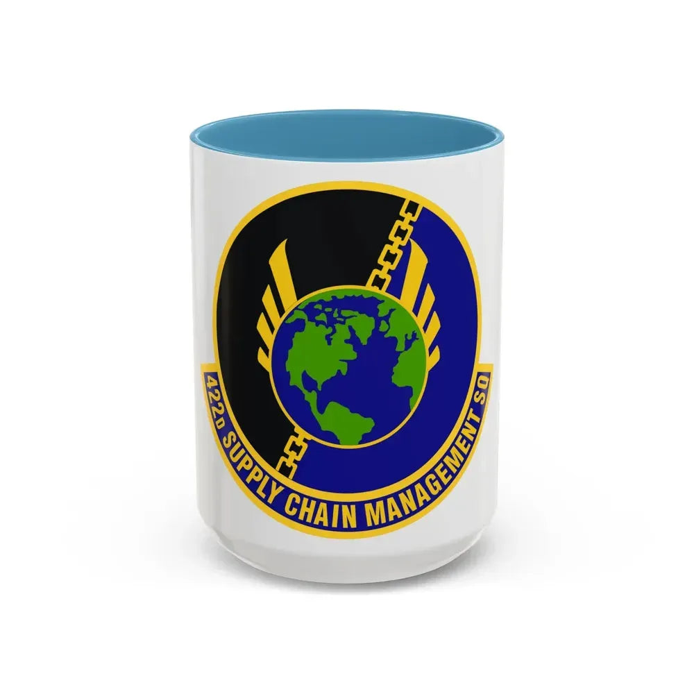 422d Supply Chain Management Squadron (U.S. Air Force) Accent Coffee Mug 15oz Light Blue - Go Mug Yourself