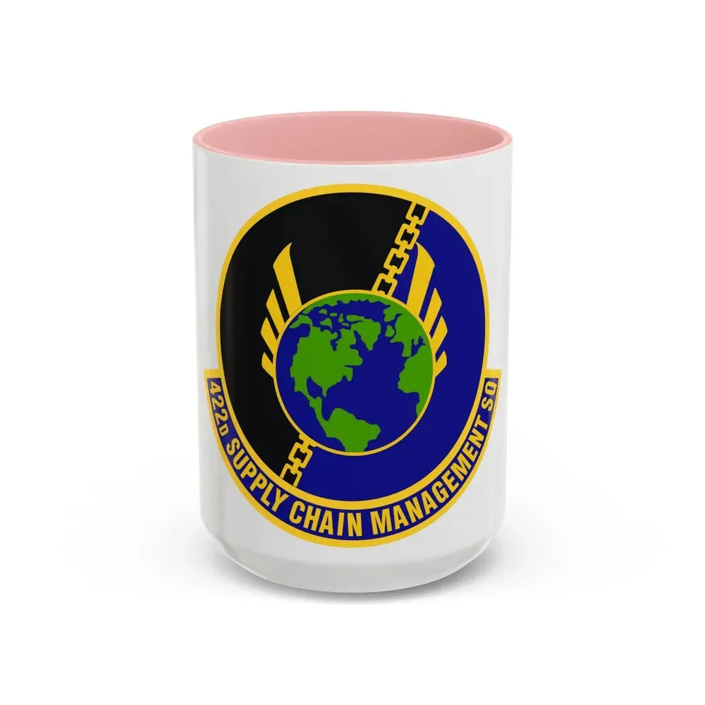422d Supply Chain Management Squadron (U.S. Air Force) Accent Coffee Mug 15oz Pink - Go Mug Yourself