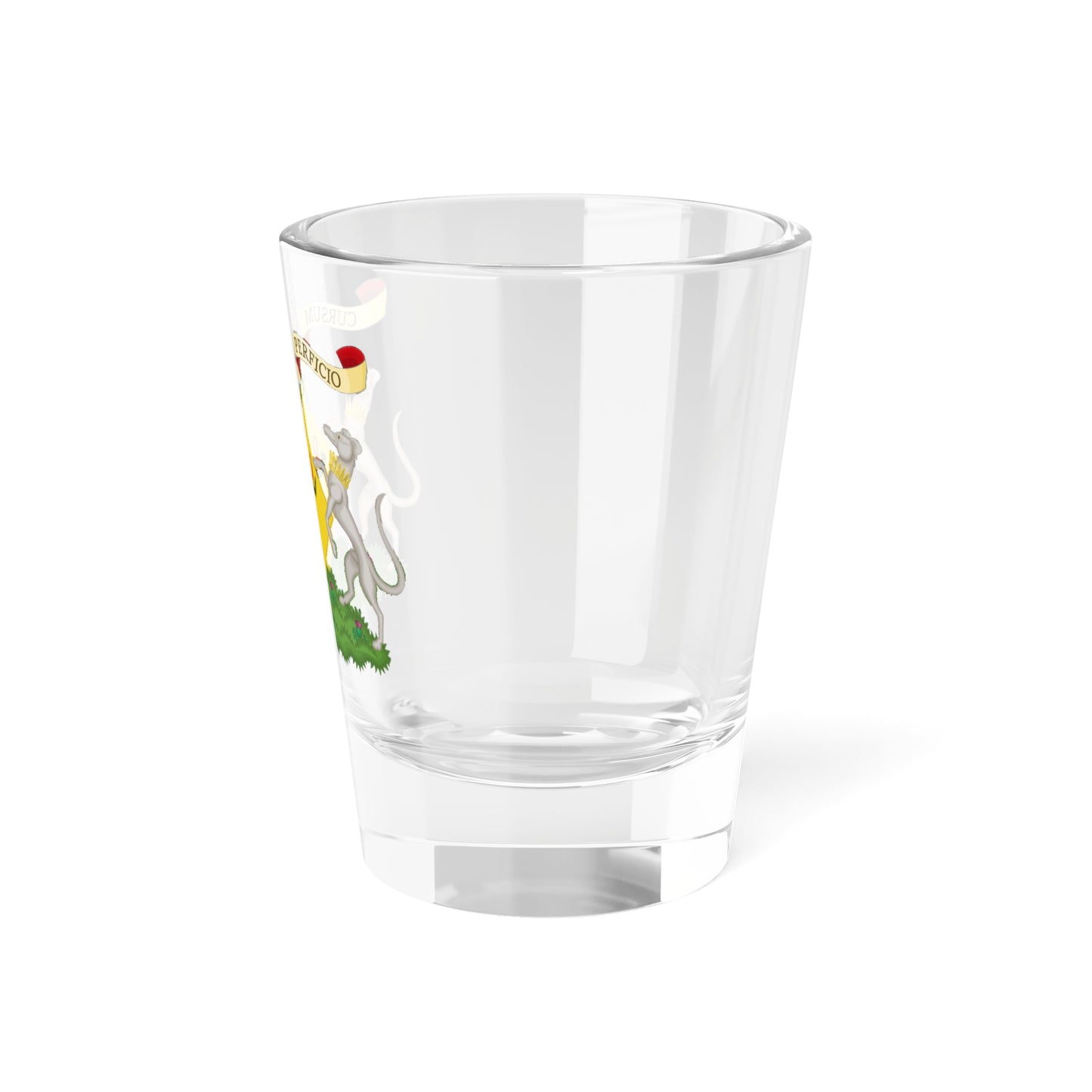 Hunter of Hunterston coat of arms female version (Scotland) (Coat of Arms) Shot Glass 1.5oz